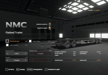 NMC Flatbed Trailer version 1.0.0.0 for Farming Simulator 2019 (v1.6.x)