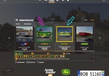 Pack Trailer John Deere version 1.0.0.0 for Farming Simulator 2019 (v1.4х)