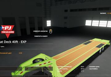 PJ Flat Deck 40ft version 1.0.0.0 for Farming Simulator 2019 (v1.2.0.1)