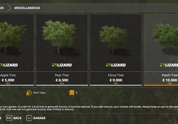 Placeable Fruit Trees Pack version 1.0.0.0 for Farming Simulator 2019 (v1.7.x)