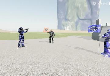 Red vs blue team flags version 1.0 for Farming Simulator 2019