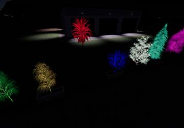 RGB Lighted Tree Planter Box Pack version 1.0 for Farming Simulator 2019 (v1.6.0.0)