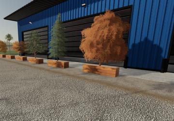 RGB Lighted Tree Planter Box Pack version 1.0 for Farming Simulator 2019 (v1.6.0.0)