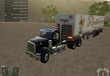Russian version of Kogel tarpaulin trailer v1.8 for Farming Simulator 2019 (v1.7х)