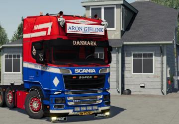 Scania R-Series Topline 6x2 Aron Gielink version 1.0.0.1 for Farming Simulator 2019 (v1.4.x)
