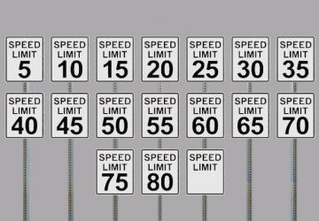 Speed Limit/Restriction Signs (Prefab*) version 1.0.0.0 for Farming Simulator 2019 (v1.7.x)