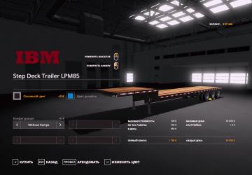 Step Deck Trailer IBM LPM85 version 1.0.0.0 for Farming Simulator 2019 (v1.6.x)