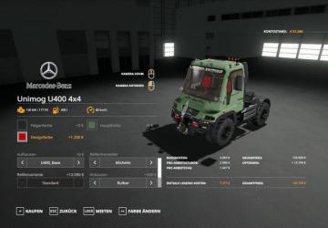 Unimog U400 4x4 version 1.0.0.4 for Farming Simulator 2019 (v1.5.1.0)