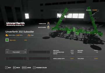 Unverferth 332 Subsoiler version 2.0.0.2 for Farming Simulator 2019 (v1.5.1.0)