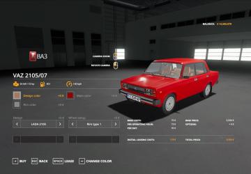 VAZ-2105/07 version 1.0.0.0 for Farming Simulator 2019 (v1.7x)