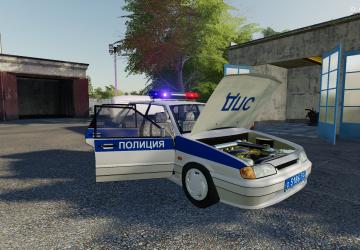 VAZ 2115 Police version 1.1 for Farming Simulator 2019 (v1.6)
