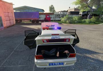VAZ 2115 Police version 1.1 for Farming Simulator 2019 (v1.6)