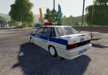 VAZ 2115 Police version 1.0 for Farming Simulator 2019 (v1.6.0.0)