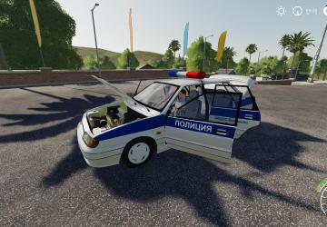 VAZ 2115 Police version 1.0 for Farming Simulator 2019 (v1.6.0.0)