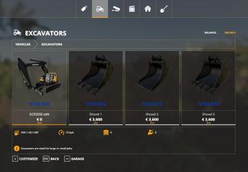 Volvo ECR335E version 1.0 for Farming Simulator 2019