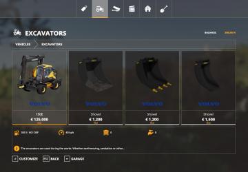 Volvo EWR150E version 1.0.0.1 for Farming Simulator 2019 (v1.5.1.0)
