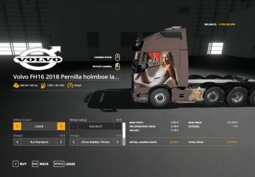 Volvo FH16 2018 Pernilla holmboe version 1.3 for Farming Simulator 2019 (v1.5.х)