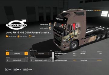 Volvo FH16 2019 woodchipstruck ponsse version 1.4 for Farming Simulator 2019 (v1.5.х)
