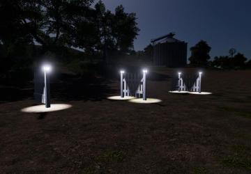 White Placeable Fences With Lights version 2.0 for Farming Simulator 2019 (v1.4х)