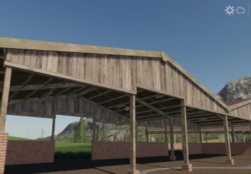 Wood Frame Open Sheds With Brick Wall version 1.0.0.0 for Farming Simulator 2019 (v1.2.0.1)
