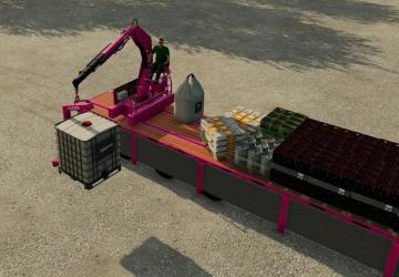 Platform Trailer With Crane version 1.0.0.0 for Farming Simulator 2022