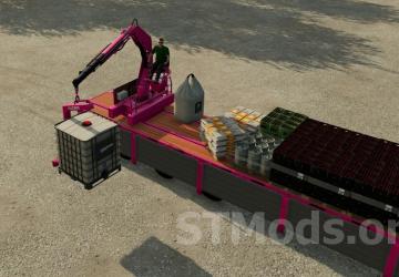Platform Trailer With Crane version 1.0.0.1 for Farming Simulator 2022