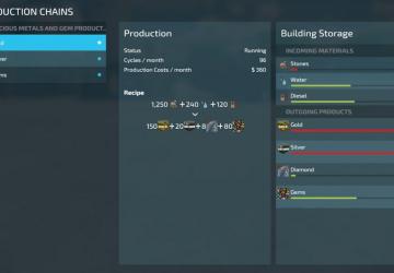 Precious Metals and Gem Production version Beta for Farming Simulator 2022