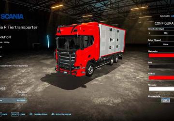 Scania R Tiertransporter version 1.0.0.0 for Farming Simulator 2022