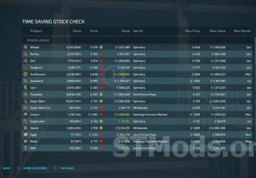 Time Saving Stock Check version 1.0.0.5 for Farming Simulator 2022