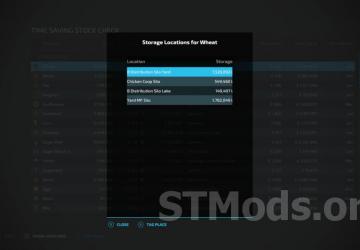Time Saving Stock Check version 1.0.0.6 for Farming Simulator 2022
