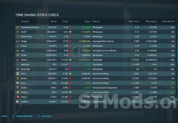Time Saving Stock Check version 1.0.0.6 for Farming Simulator 2022