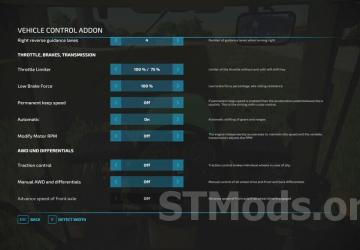 Vehicle Control Addon version 1.2.0.0 for Farming Simulator 2022 (v1.8.x)