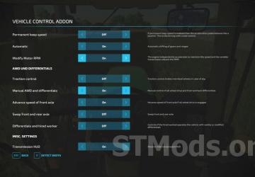 Vehicle Control Addon version 1.2.0.0 for Farming Simulator 2022 (v1.8.x)
