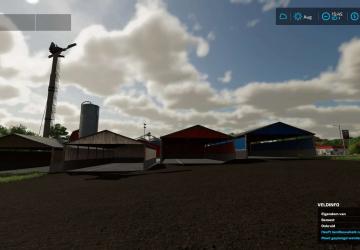 Wooden Open Garage (White, brown, red and blue) v1.1.0.0 for Farming Simulator 2022