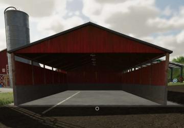 Wooden Open Garage (White, brown, red and blue) v1.1.0.0 for Farming Simulator 2022