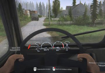 Transparent Dashboard and Compass version 1.1 for Spintires: MudRunner (v22.03.19)