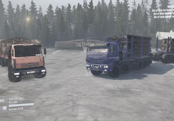 Fox and Wolf KamAZ 44108 and KamAZ 7330 (Logging Trucks Pack) v1.0 for Spintires: MudRunner (v07.08.19)