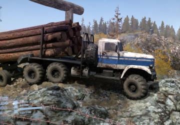 KrAZ 255 Texture White Blue version 1.0 for Spintires: MudRunner (v07.08.19)