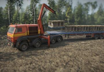 TWM Red-Diamond 98-Series Knuckle Boom Crane Pack v1.1 for SnowRunner (v33.0)
