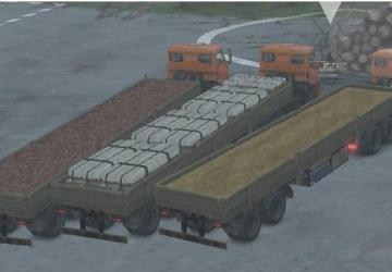 Kamaz platforms and trailers, semi-trailers v1 for SpinTires (v03.03.16)
