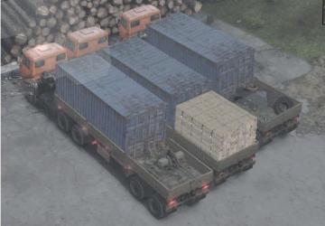 Kamaz platforms and trailers, semi-trailers v2 for SpinTires (v03.03.16)