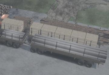 Kamaz platforms and trailers, semi-trailers v2 for SpinTires (v03.03.16)