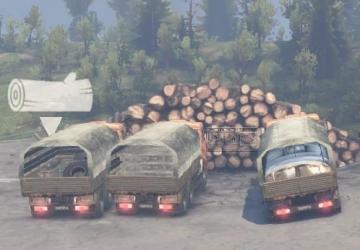 Kamaz platforms and trailers, semi-trailers v3.1 for SpinTires (v03.03.16)