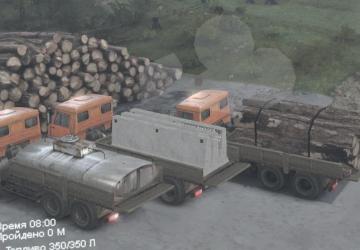 Kamaz platforms and trailers, semi-trailers v3 for SpinTires